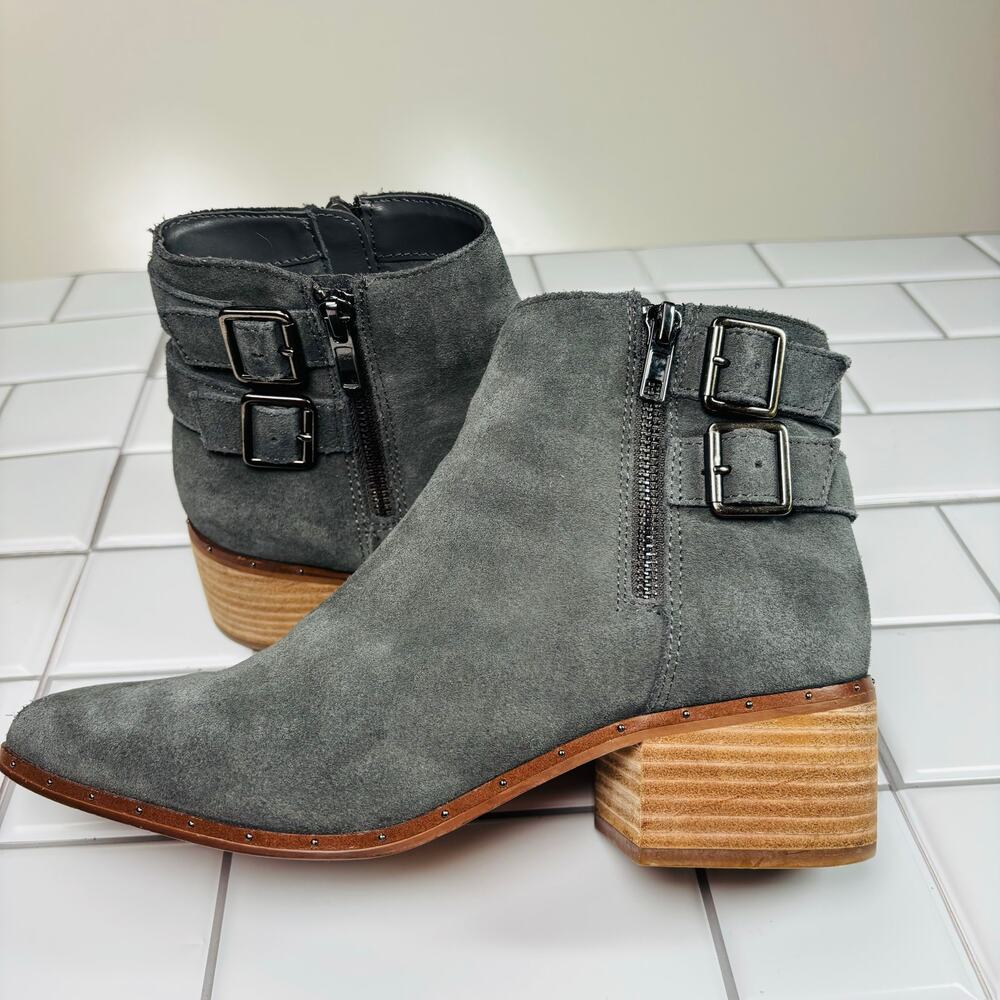 Bleecker & Bond Gray Georgia Suede Zip up‎ Ankle Heeled Boot - Picture 8 of 10